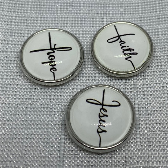 Snap Button Jewelry Jewelry - 💗Words on Cross Snap Button Charm Set
